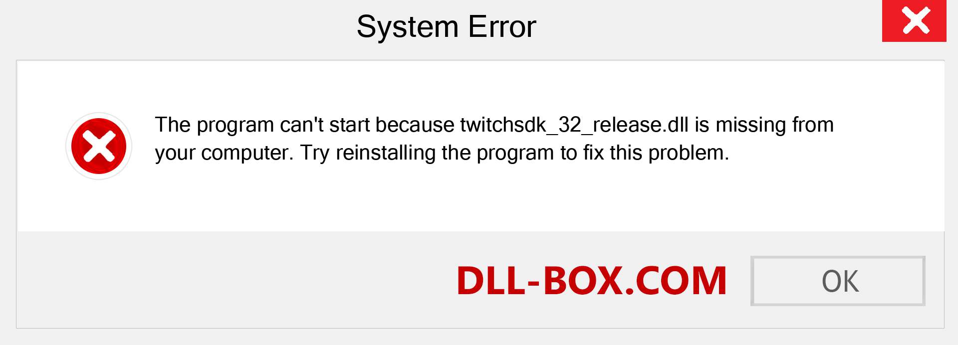  twitchsdk_32_release.dll file is missing?. Download for Windows 7, 8, 10 - Fix  twitchsdk_32_release dll Missing Error on Windows, photos, images